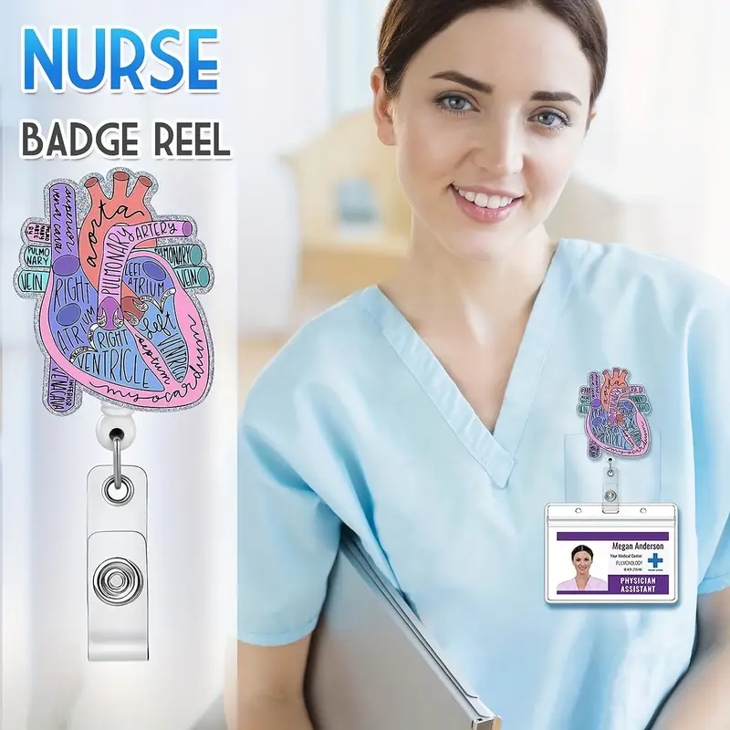 Amazon.com : Badge Reel Holder Retractable with ID Clip for Nurse ...