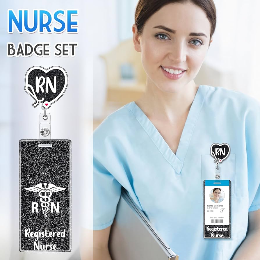 Amazon.com : Plifal RN Registered Nurse Badge Reel Holder ... - Clip ...