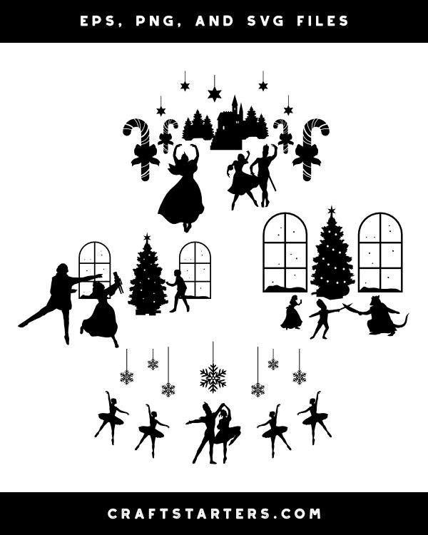 Nutcracker Ballet Silhouette Clip Art - Clip Art Library