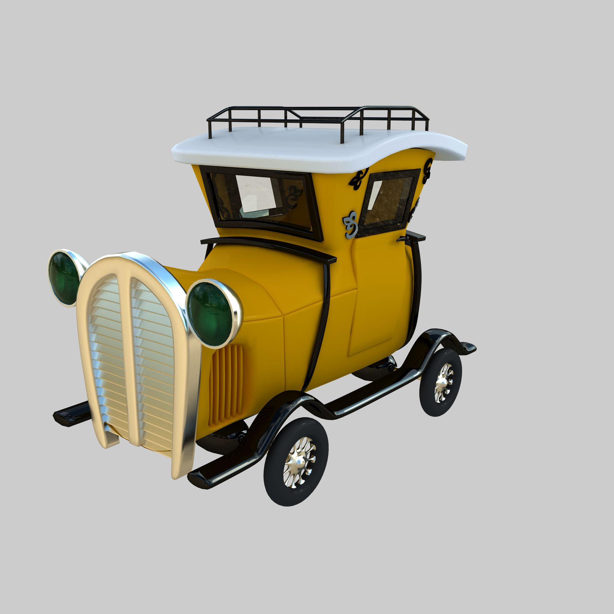 Cartoon Vintage Car Old Car 3D Model $10 - .3ds .blend .dae .fbx ...