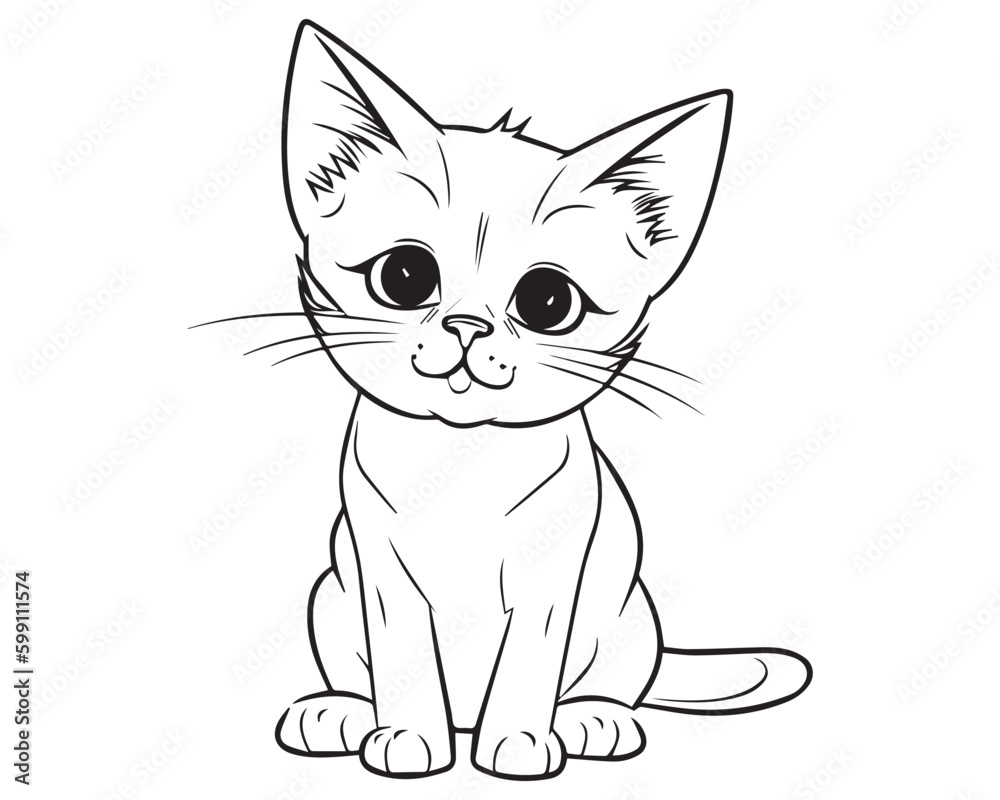 Cat Outline clip art - vector clip art online, royalty free ... - Clip ...