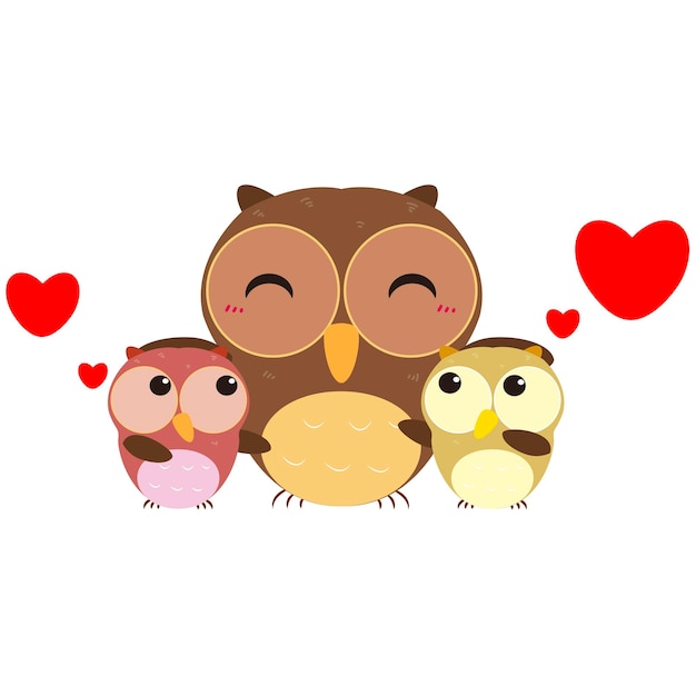 Premium Vector | Cute owl family - Clip Art Library