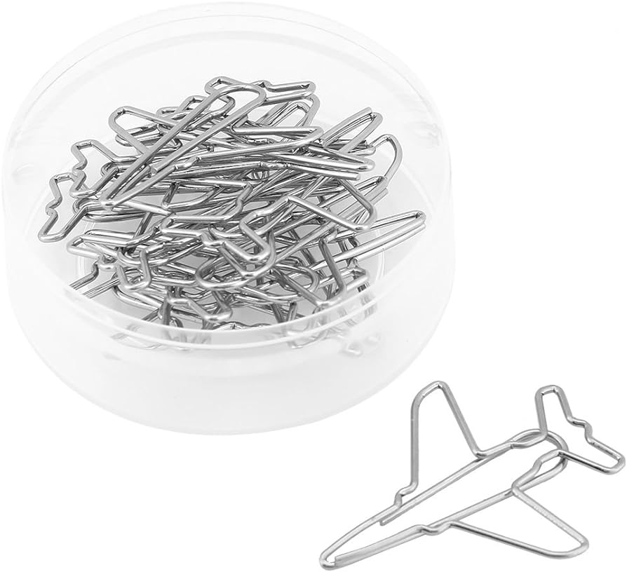 Airplane Shape Paper Clips, 10pcs/Set Stainless Steel Cute Plane ...