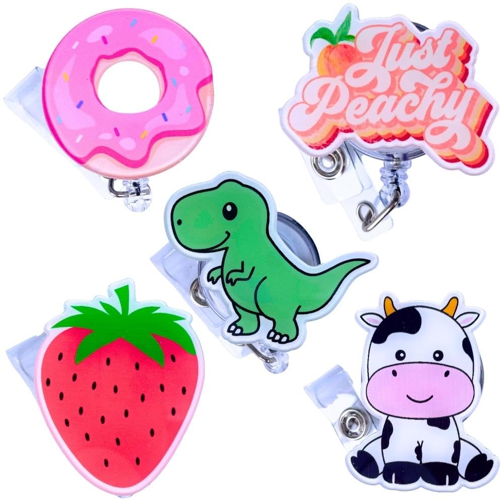 Amazon.com : 5 PC Cute Badge Reels; Pediatric Badge Reel ... - Clip Art ...