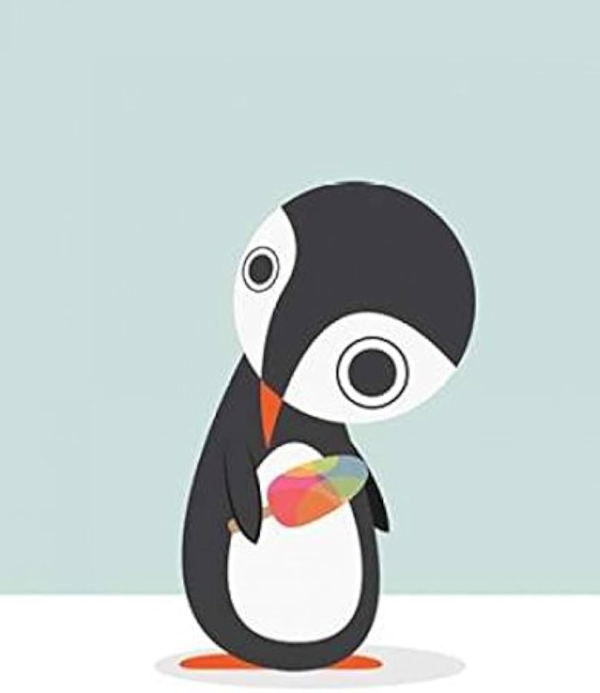 Volkan Dalyan Penguin Loves Ice Cream Art Print X Cm Amazon