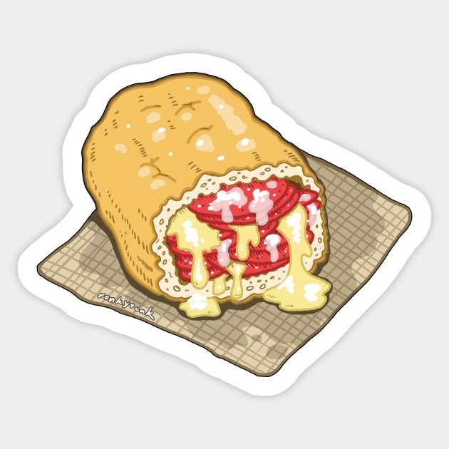 Pepperoni Roll by Ronkytonk Pepperoni Roll Sticker TeePublic