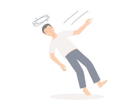 Isolated of a fainting man in flat vector illustration. Stock ...