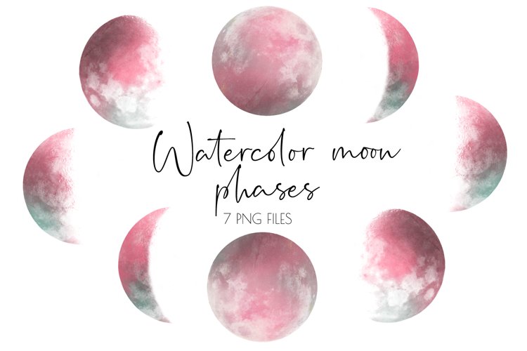 Watercolor moon phases,Moon Phases Clip Art (1273398) - Clip Art Library