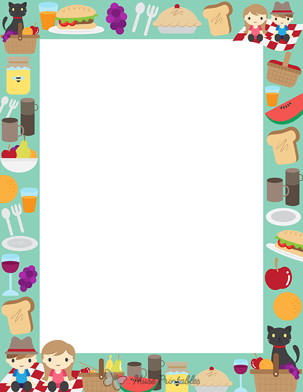 Printable Picnic Page Border - Clip Art Library