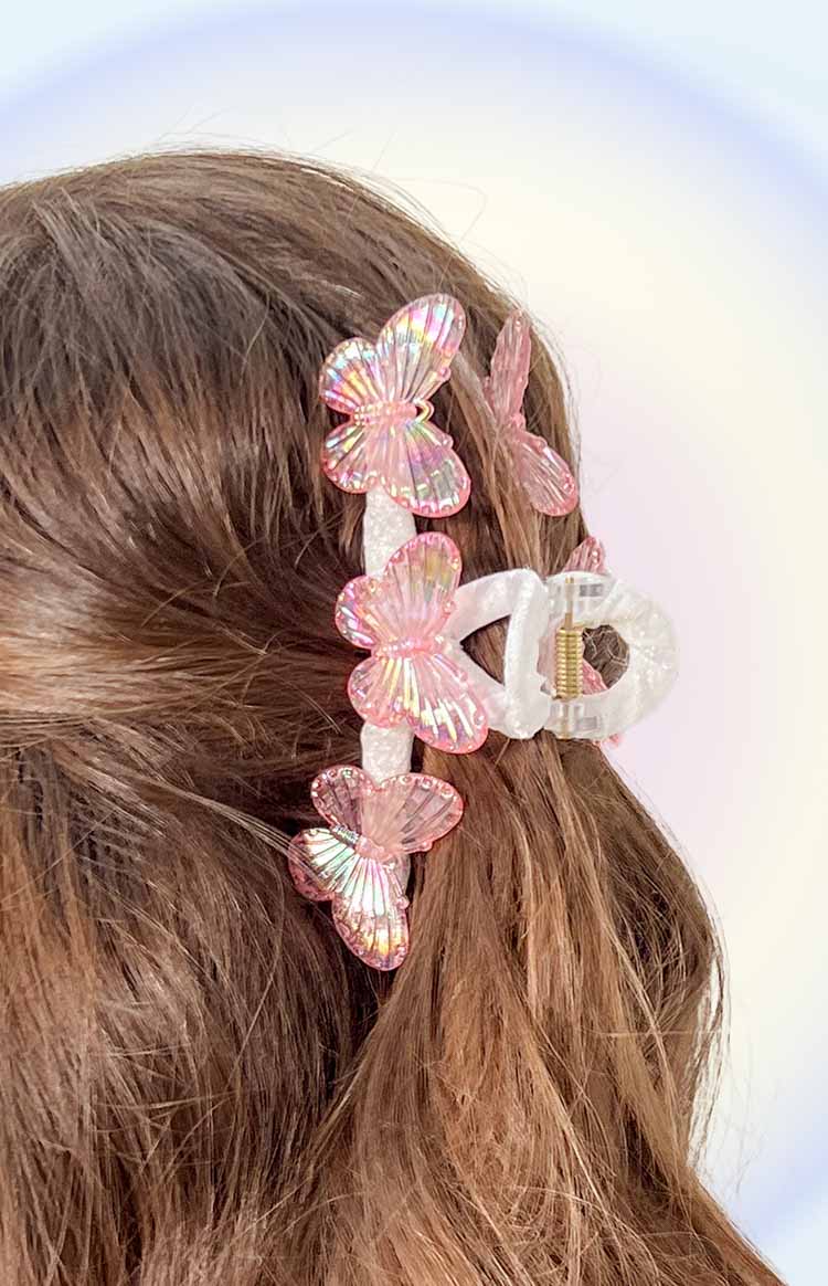 BUTTERFLY HAIR CLAW - PINK - Clip Art Library