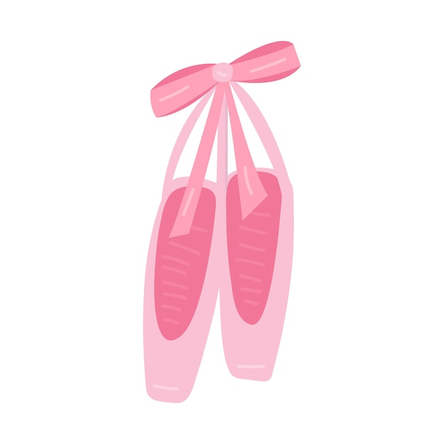 Premium Vector | Ballet pointe shoes hanging on bow vector flat ...