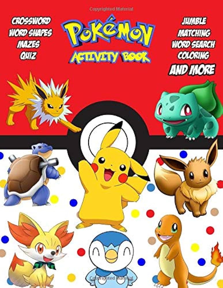 Pokemon Activity Book: Crossword, Word Shapes, Mazes, Quiz, Jumble ...