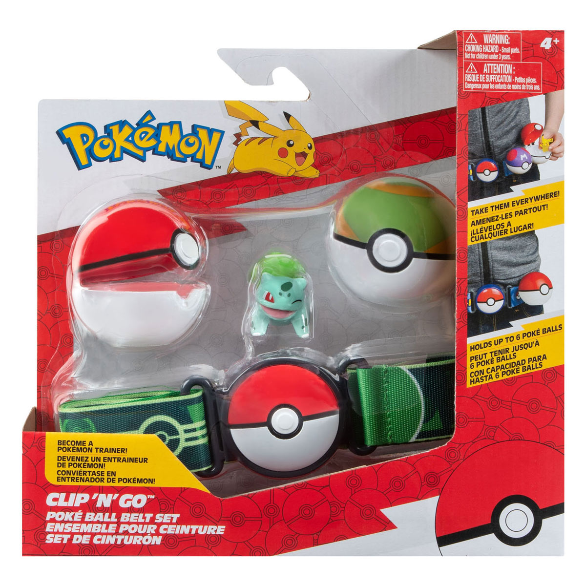 Pokémon Clip N Go Poke Ball with Belt Playset, 4 pcs. | Thimble Toys ...