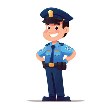 Premium Vector | Cartoon young officer policeman standing - Clip Art ...