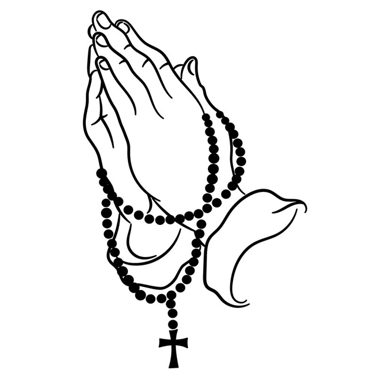 Praying Hands With Rosary Beads die cut decal multicolor Made in USA ...