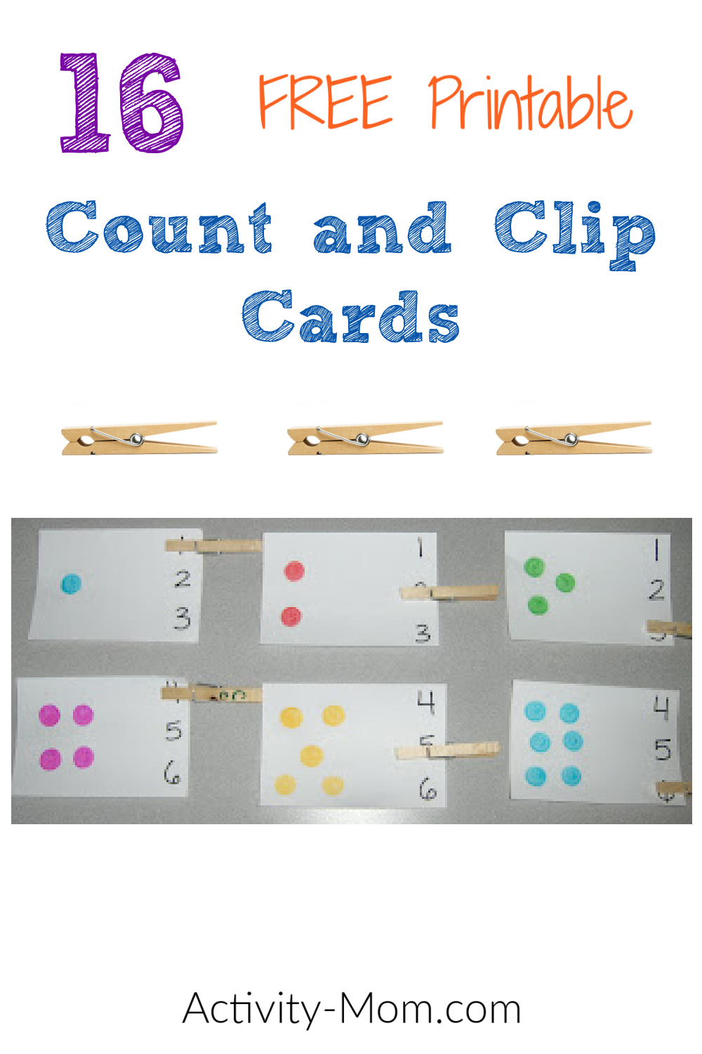 Count and Clip Cards (free printable) - The Activity Mom - Clip Art Library