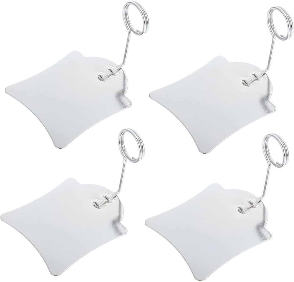 Operitacx Pack Of 4 Price Tag Clip Metal Label Holder Sign Clip Metal Signs Price Card Clip