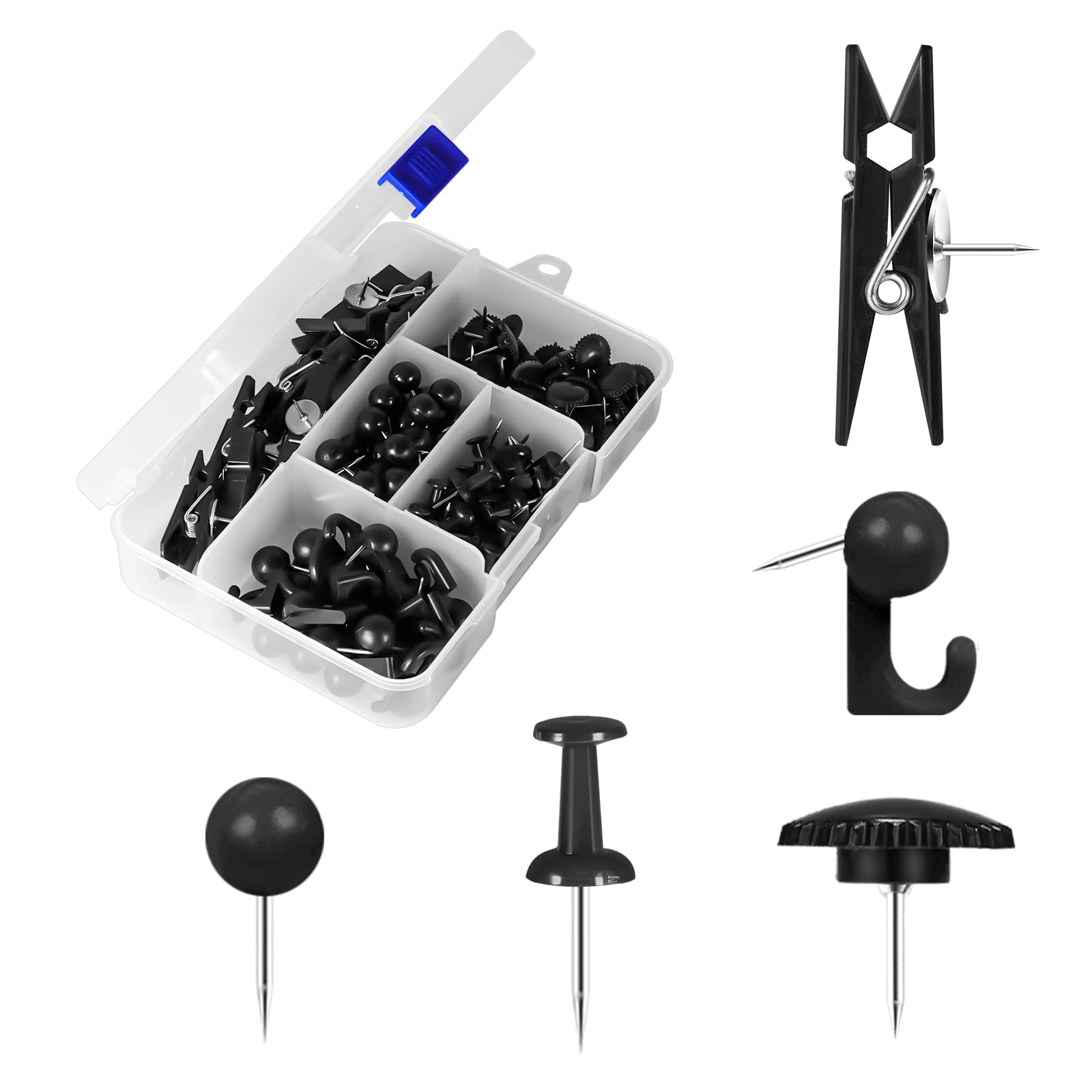 Amazon.com: AIEX 140pcs Push Pins Set, Plastic Push Pin, Hook ...