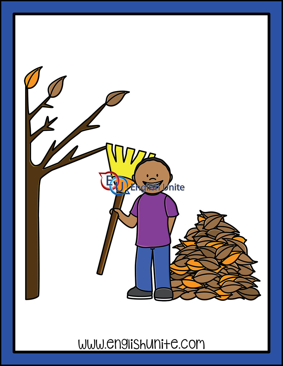 English Unite - Fall Sequence - Rake Leaves 5 - Clip Art Library