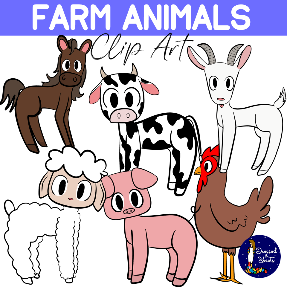 Cute Farm Animal Clip Art | Made By Teachers - Clip Art Library