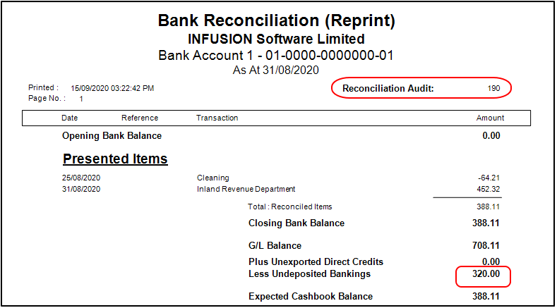 Reconciling All Undeposited Banking Report – Infusion Business 