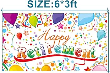 Happy Retirement Backdrop Banner, Huge Retire Party Celebration Sign ...