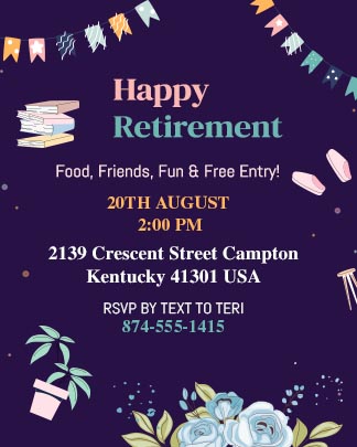 Free Retirement Party Flyer Template - Clip Art Library