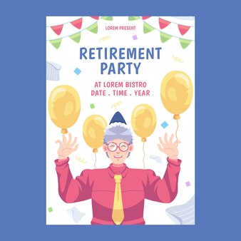 Retirement Party Flyer Images - Free Download on Freepik - Clip Art Library