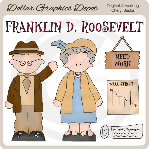 Franklin D. Roosevelt - Clip Art – Digital Craft Supplies - Clip Art ...