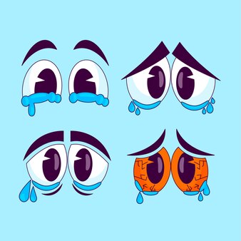 face head sad cry cry tears unhappy depressed clip Sticker - Clip Art ...