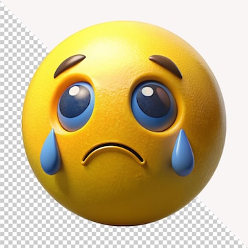 Emoji face sad and upset. Realistic 3d design. Emoticon yellow ...