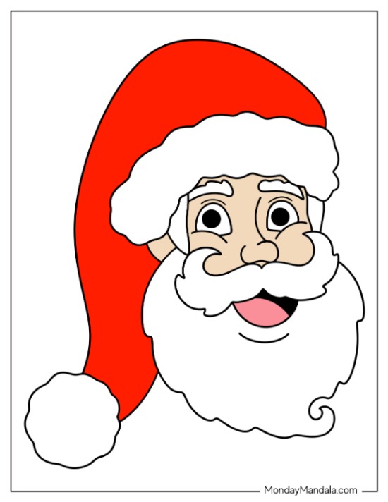 Free clip santa claus face template, Download Free clip santa claus ...