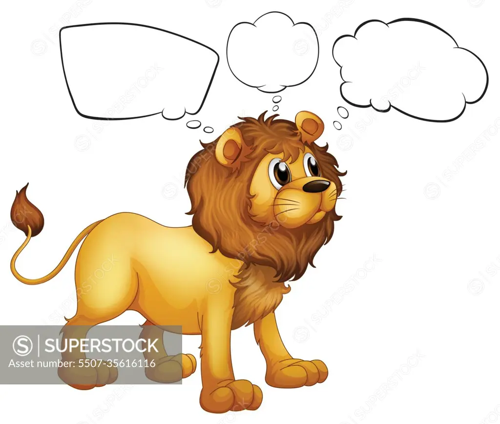 Empty thoughts of a scary lion - SuperStock - Clip Art Library