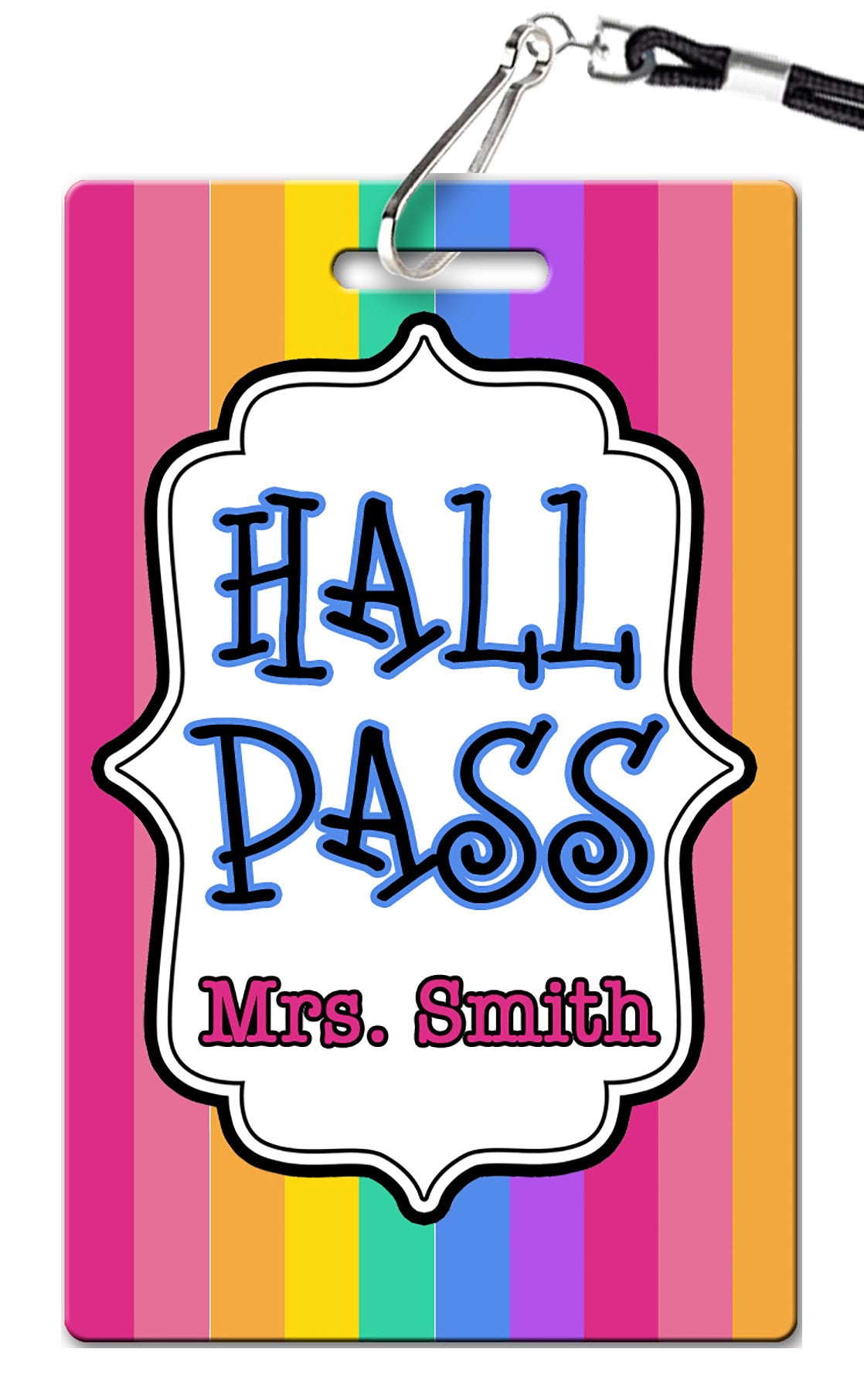 Stripes Hall Passes (Set of 10) - PVC Invites - VIP Birthday ... - Clip ...