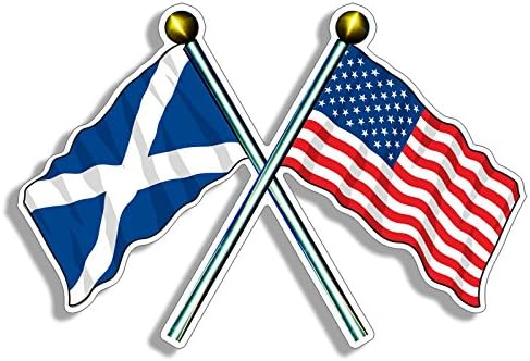 Amazon.com - USA and Scotland Waving Flags-on Poles Sticker ... - Clip ...