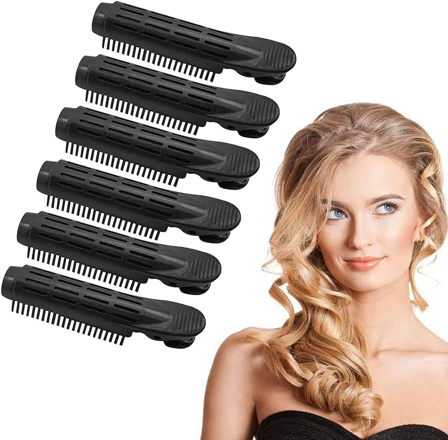 Pack of 6 Hair Clips Hair Root Clips, Self Grip Volume Curler Clip ...