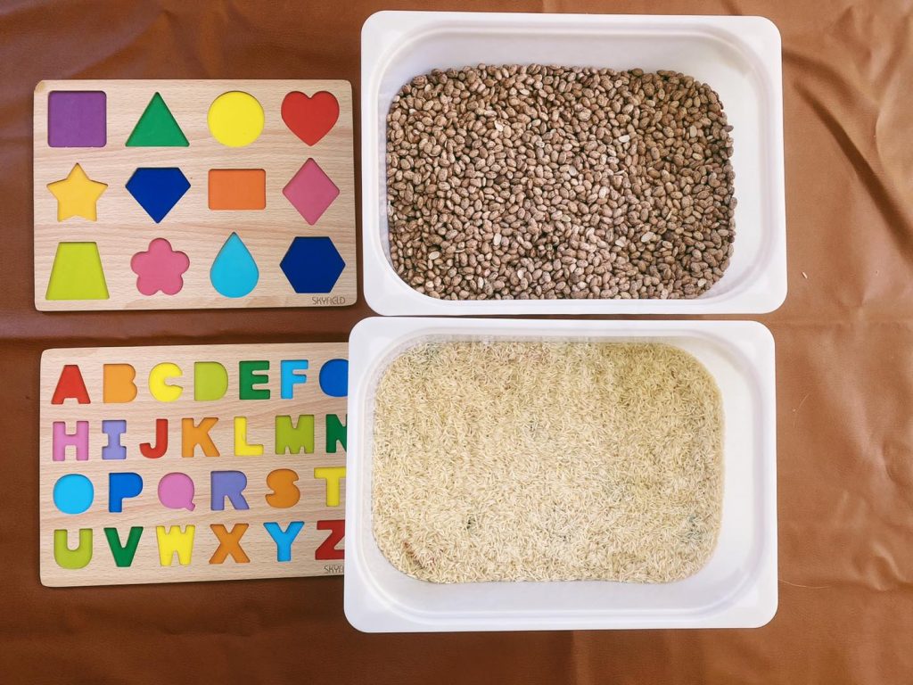 Sensory Bin Treasure Hunt Activity for Letters, Numbers, and ... - Clip ...