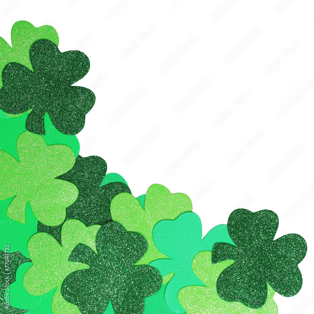 Shamrock Corner Border isolated. St. Patricks Day Stock Photo ...