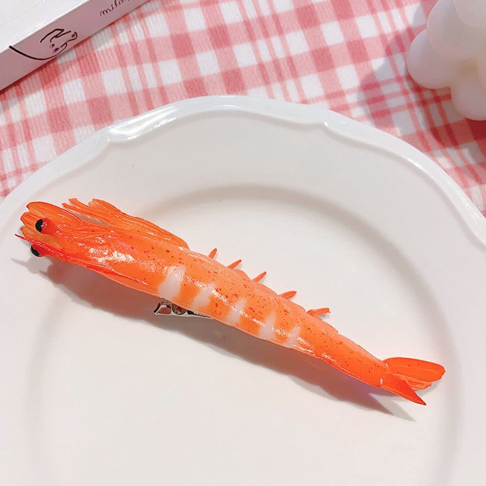 Fried Crab Claws Hair Clip Simulation Food Hairpin Funny Duckbill Clip Kelp Shrimp Fries