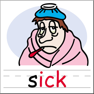 Clip Art: Basic Words: -ick Phonics: Sick Color I abcteach.com - Clip ...