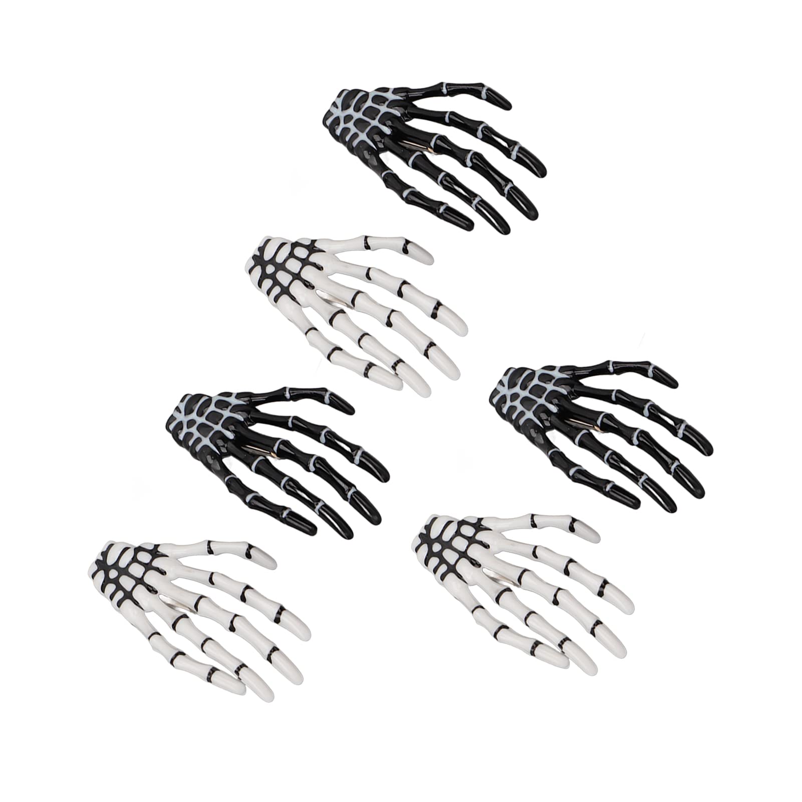 Halloween Skeleton Hands Bone Hair Clips, Punk Rock Horror Hair ...