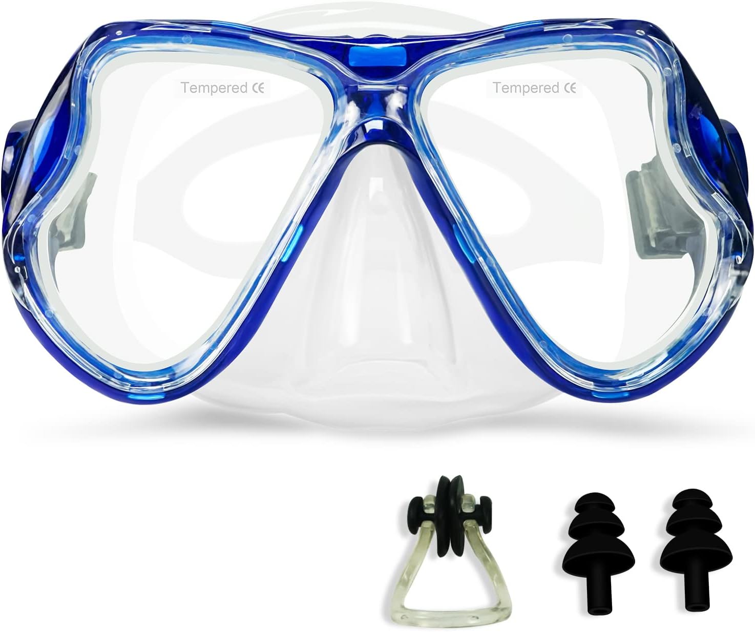 Diving Snorkel Mask, Anti-Fog Tempered Glass Swim Mask, HD Wide View ...