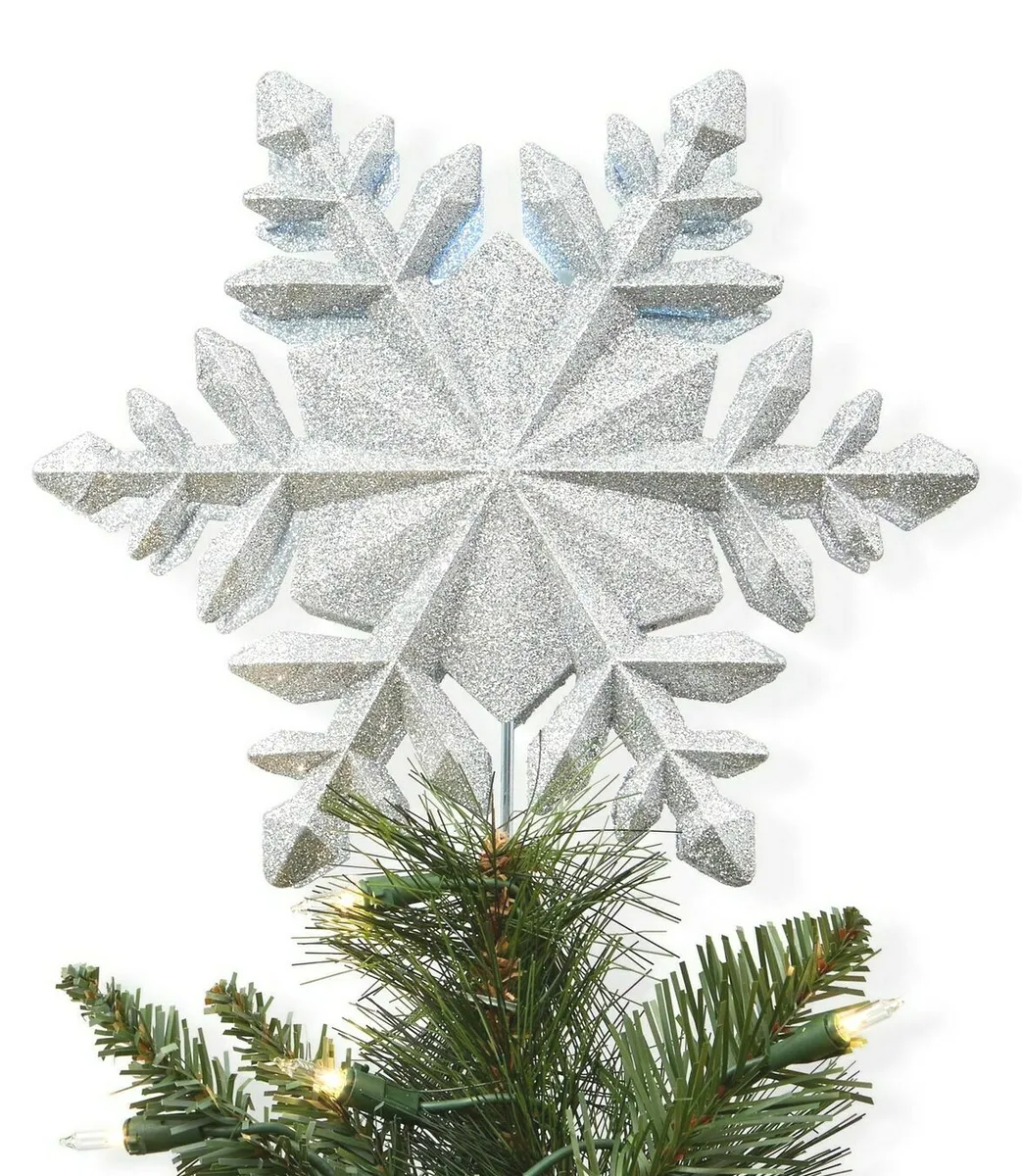 Wondershop 10 Snowflake Projection Easy Clip Tree Topper Sparkly ...