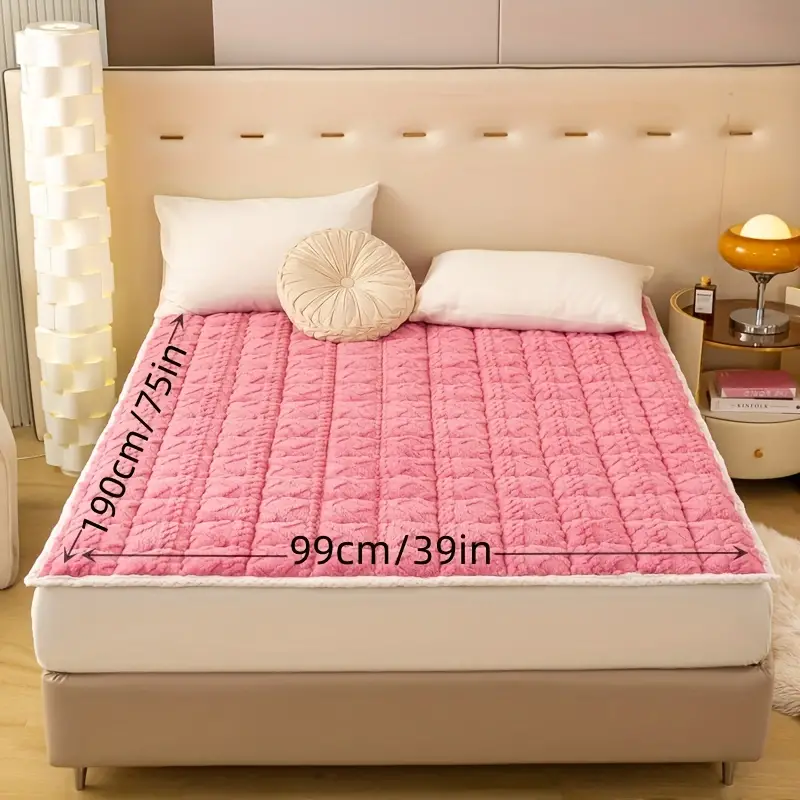 Milk Fleece Clip Cotton Thin Mattress Cover Bed Pad Soft - Temu ...