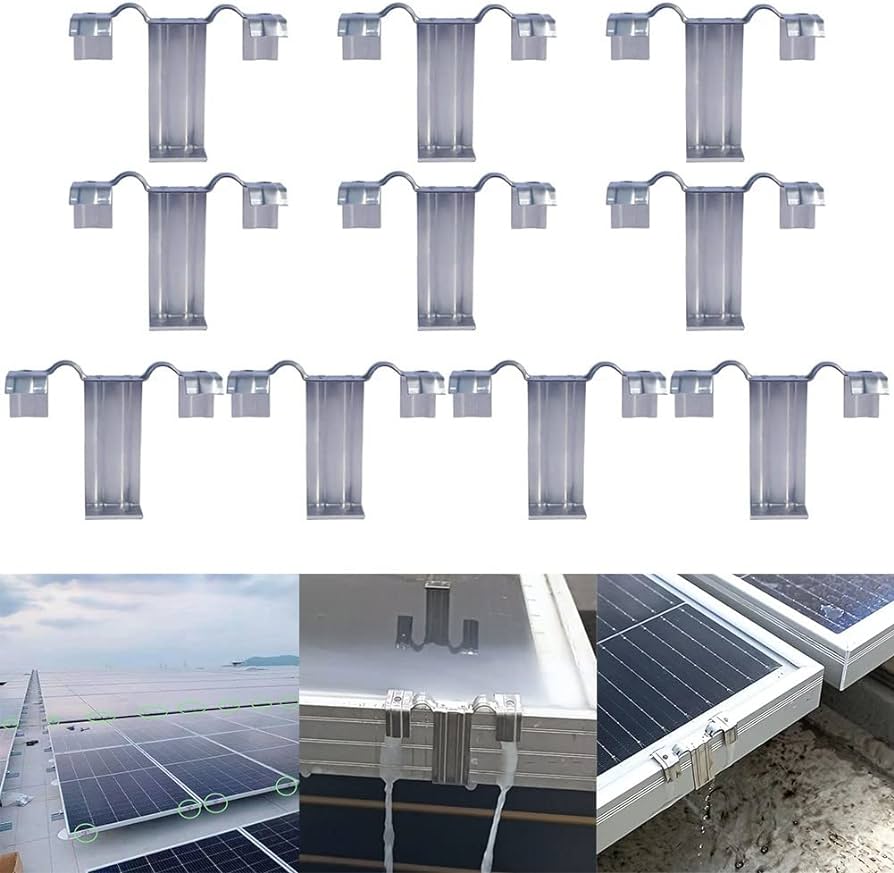 Pack of 10 Solar Panel Frame Water Drain Water Pipe Clips Stainless ...