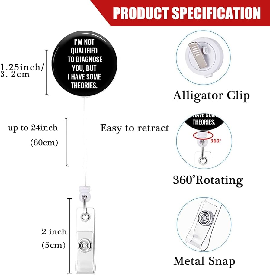 Ultrasonic Tech Retractable Badge Reel with Alligator Clip Im Not ...