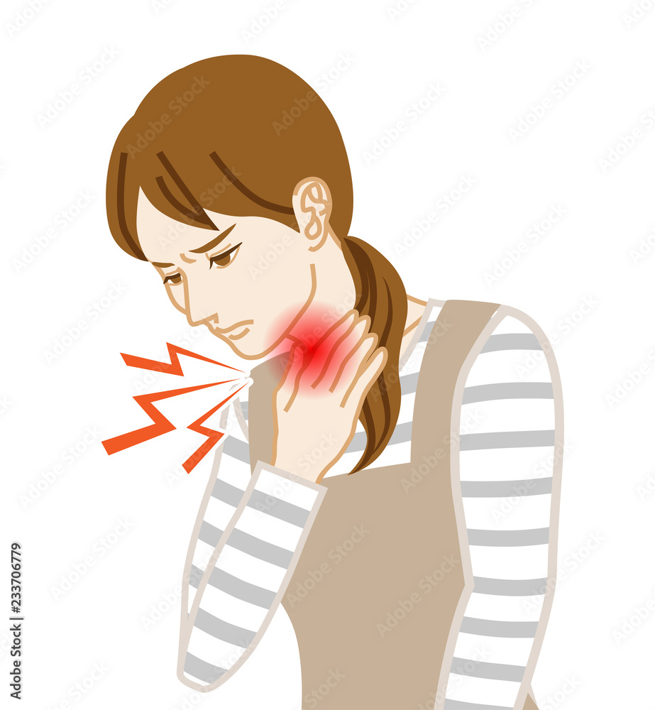 Sore Throat - Physical Disease Circular Clip Art, Adults Woman ...