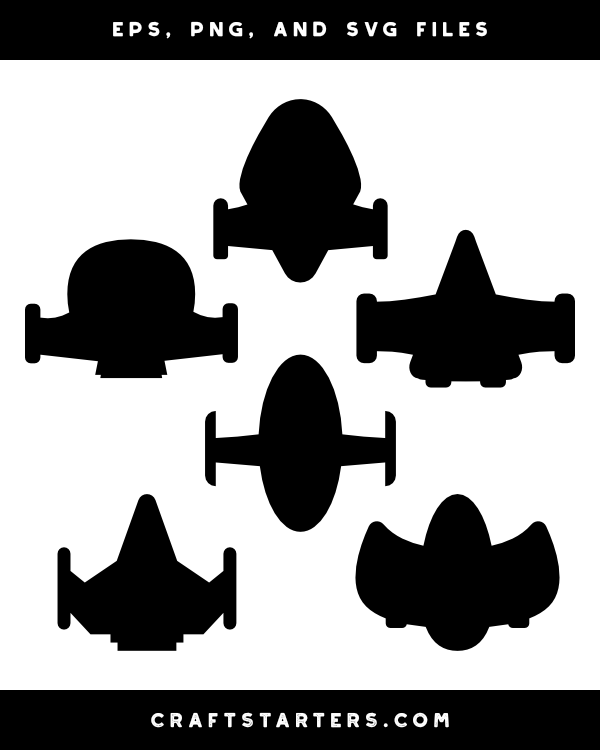 Simple Spaceship Silhouette Clip Art - Clip Art Library