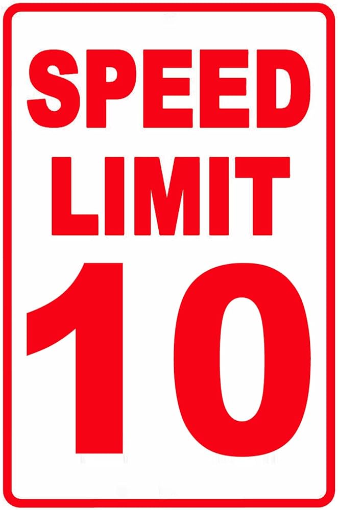 Speed Limit 10 MPH Sign, Slow Down Sign, Traffic Signs,12 x 8 Inches ...