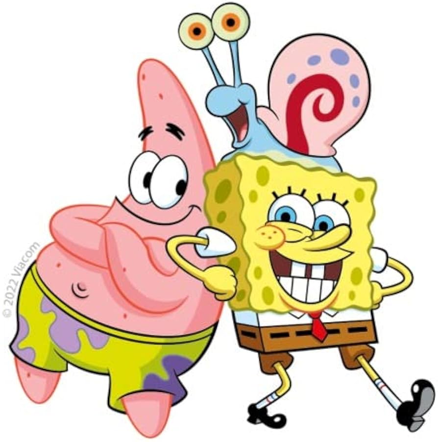 Spreadshirt SpongeBob Squarepants with Patrick & Gary Sticker, 10 ...